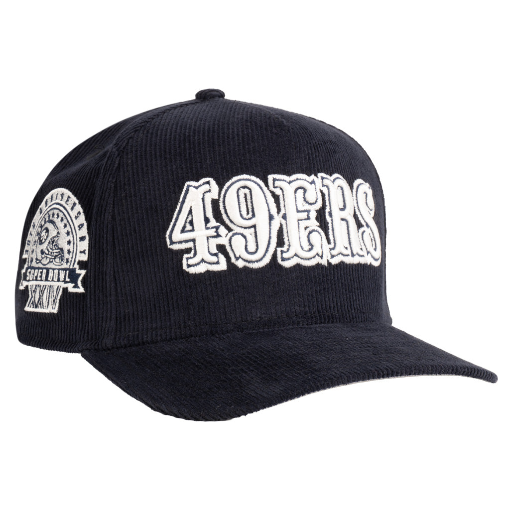 NFL San Francisco 49ers New Era Corduroy 9FIFTY A-Frame Snapback Hat - Navy