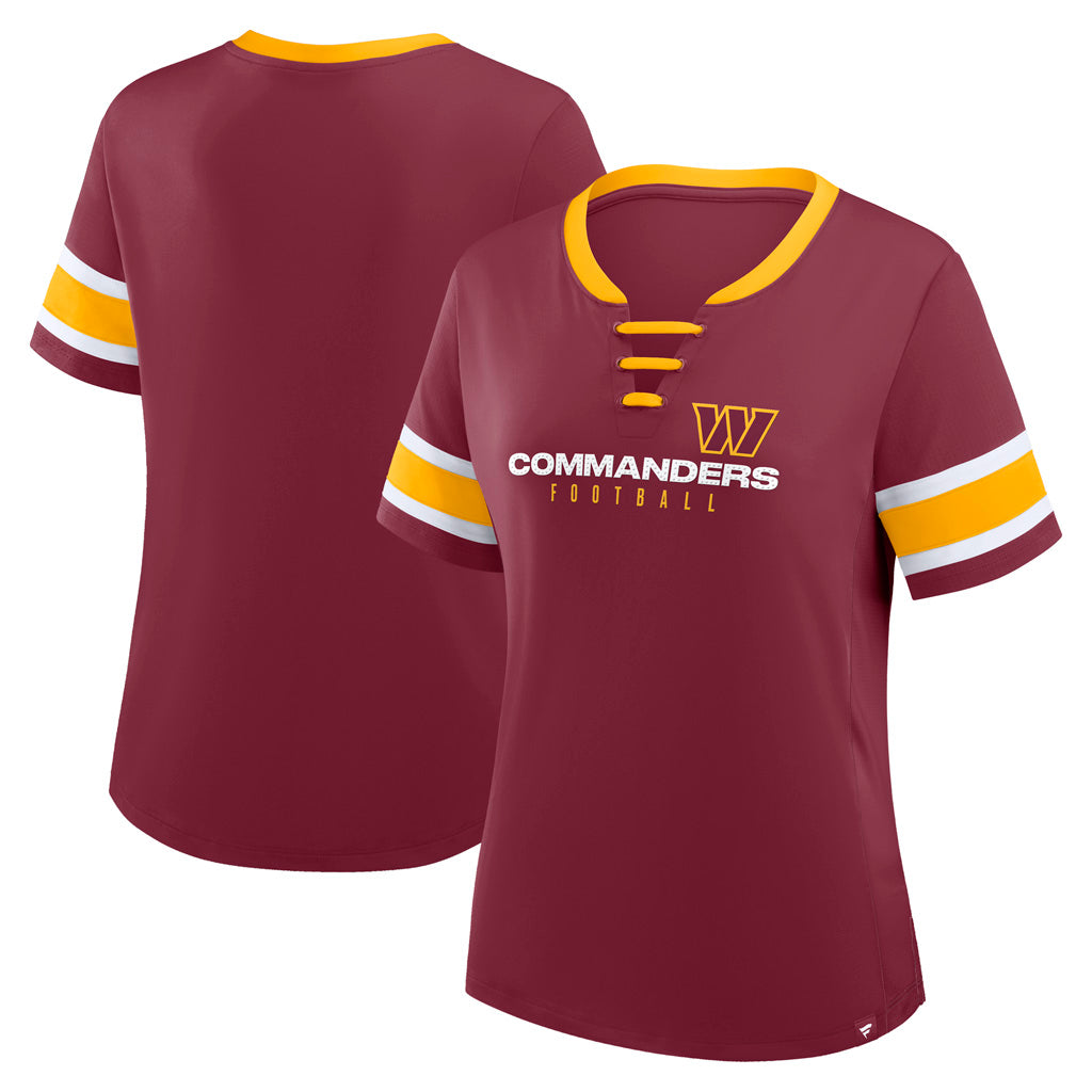 NFL Washington Commanders Women's Fanatics Draw Play Athena Lace-Up Top - Maroon
