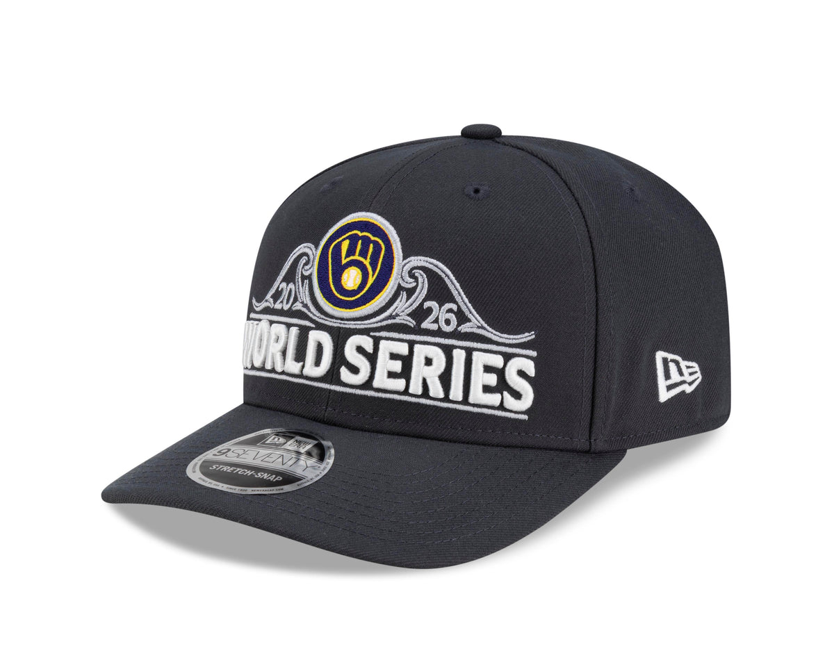 MLB Milwaukee Brewers New Era World Series National League Champions Locker Room 9SEVENTY Snapback Hat- Black