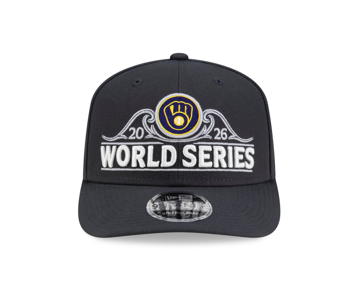 MLB Milwaukee Brewers New Era World Series National League Champions Locker Room 9SEVENTY Snapback Hat- Black