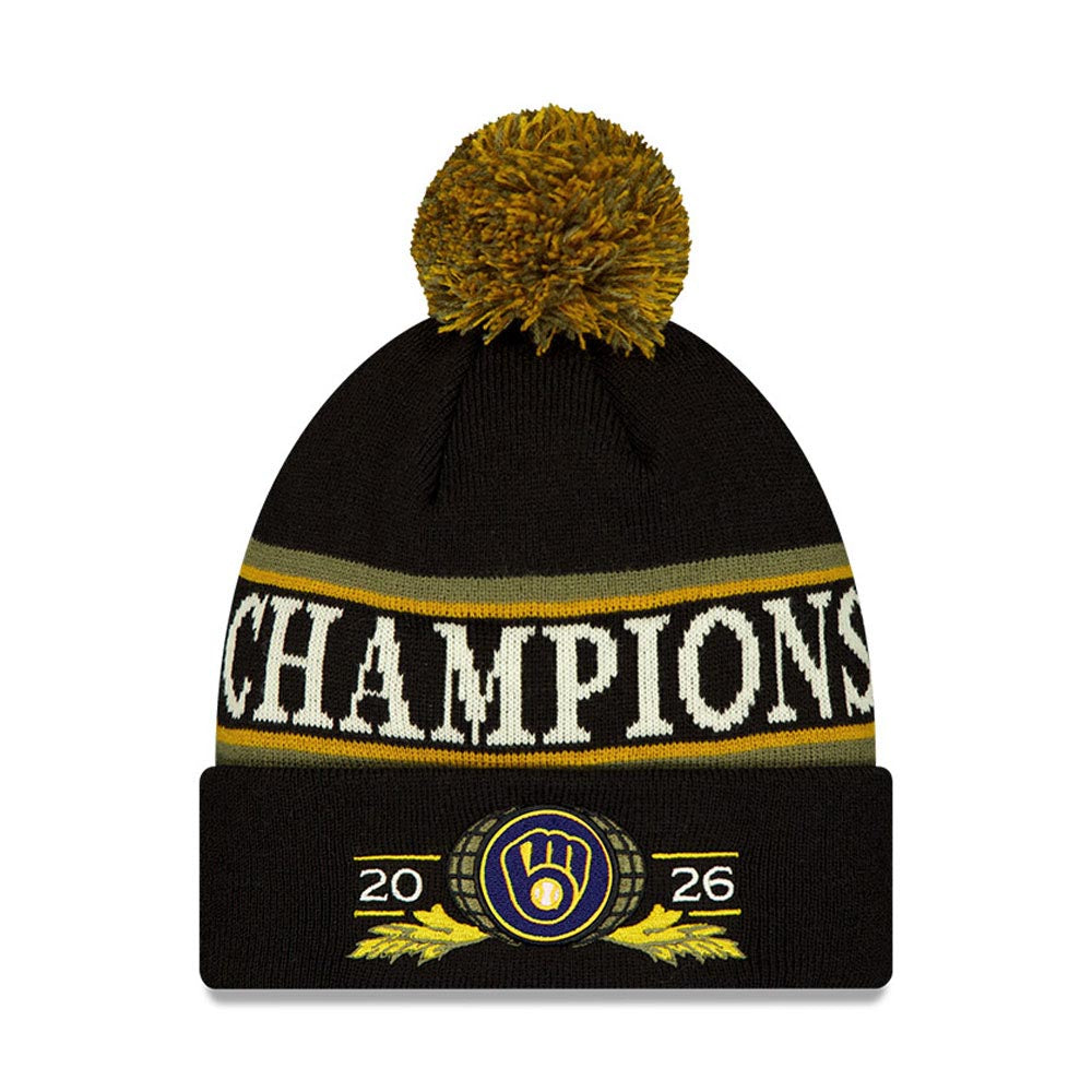 MLB Milwaukee Brewers New Era World Series 2026 Champs Locker Room Knit- Black