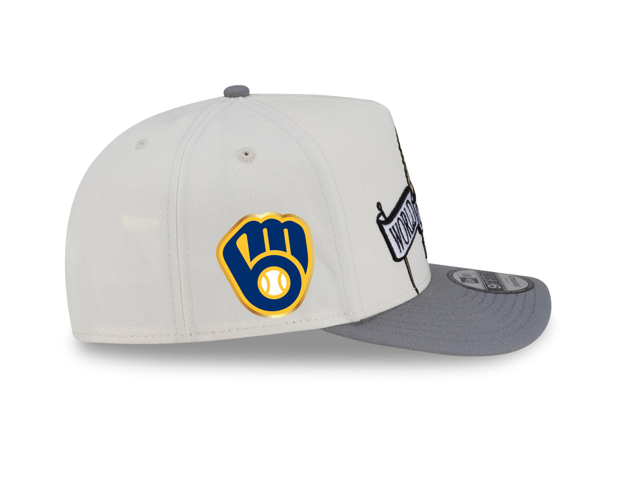 MLB Milwaukee Brewers New Era World Series 2026 Parade 9FIFTY A-Frame Snapback Hat- Cream