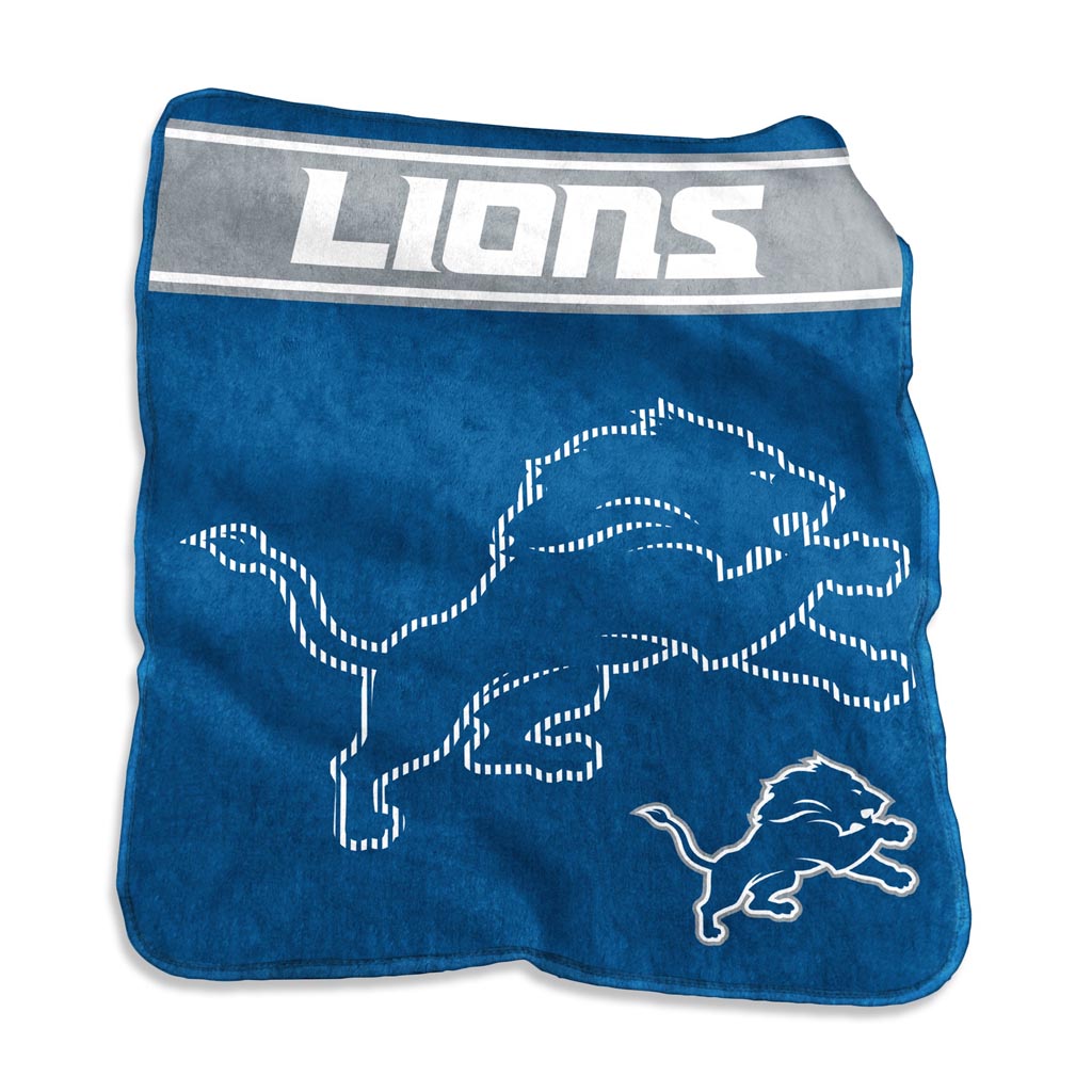 NFL Detroit Lions Logo Brands 60" x 80" Raschel Blanket - Blue
