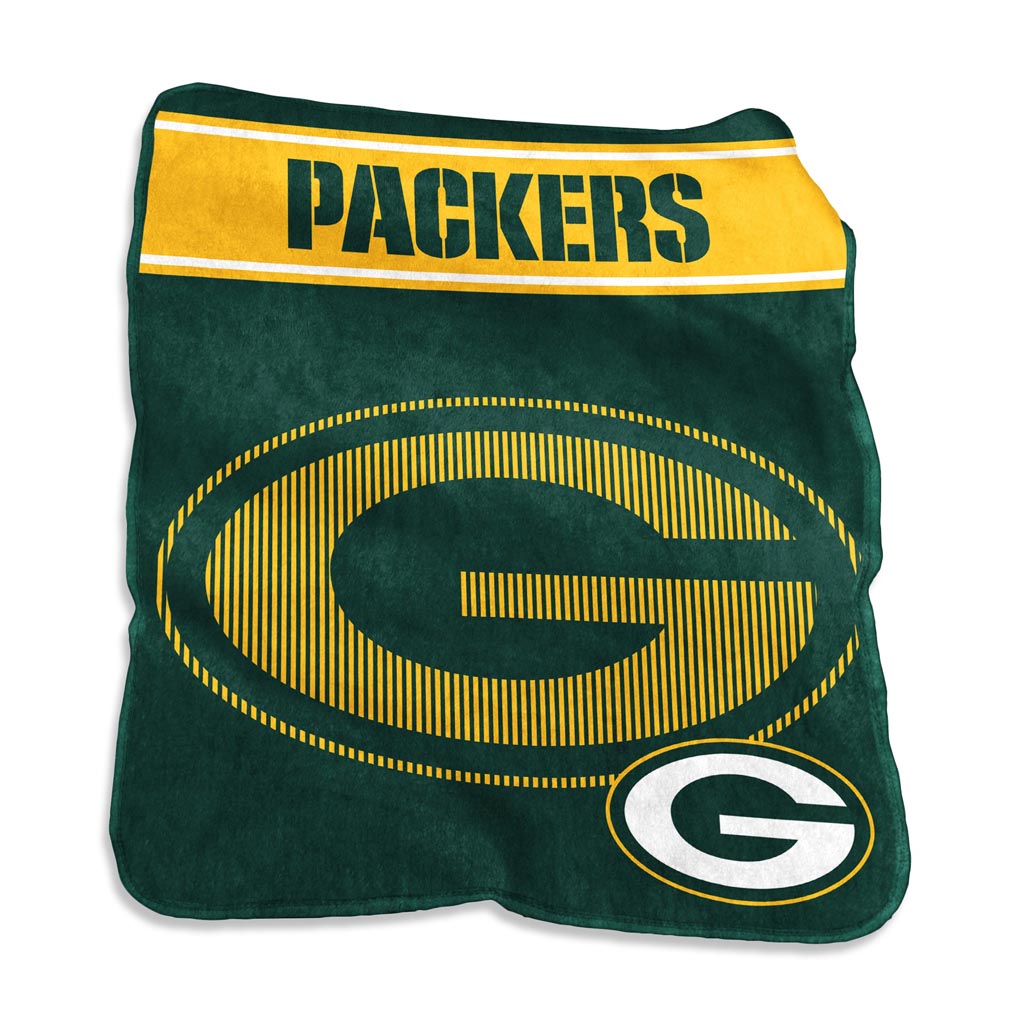 NFL Green Bay Packers Logo Brands 60" x 80" Raschel Blanket - Green