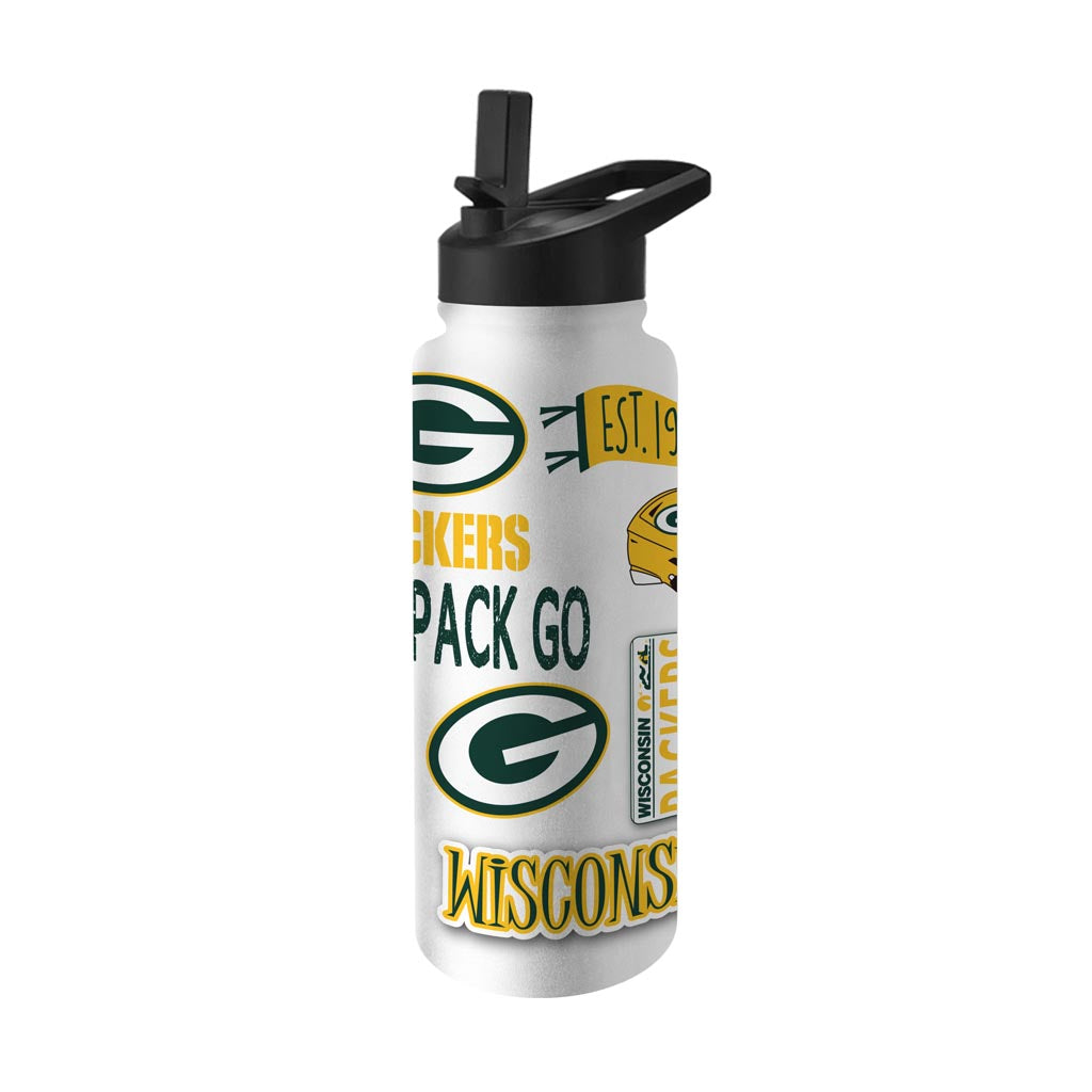 NFL Green Bay Packers Logo Brands 34oz Native Quencher Bottle - White