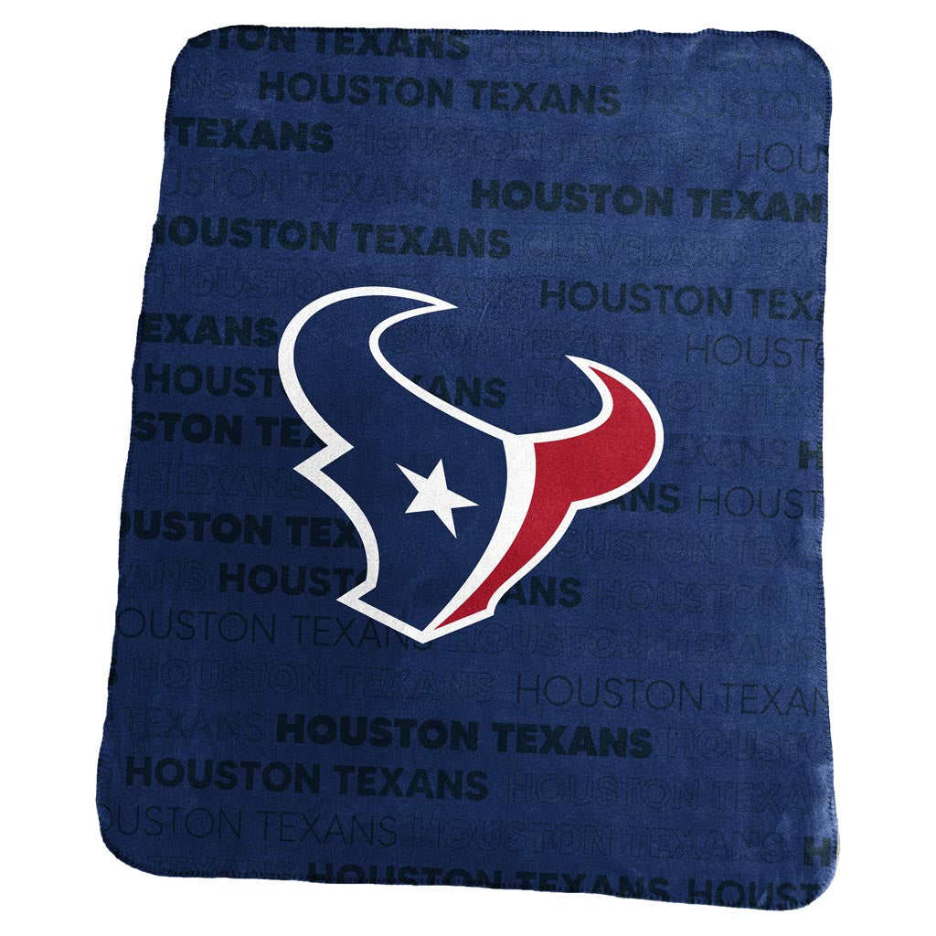 NFL Houston Texans Logo Brands 50" x 60" Classic Fleece Blanket - Navy