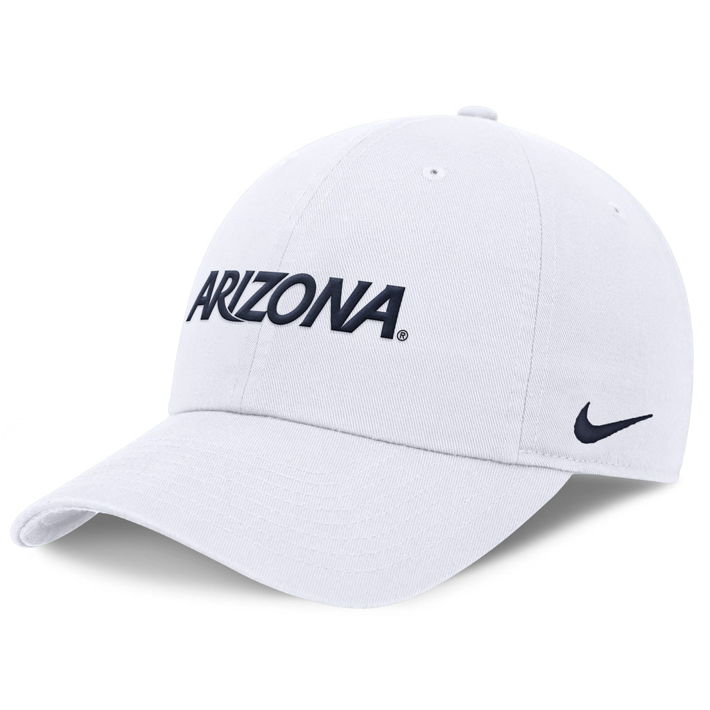 NCAA Arizona Wildcats Nike Wordmark Souch Adjustable Hat - White