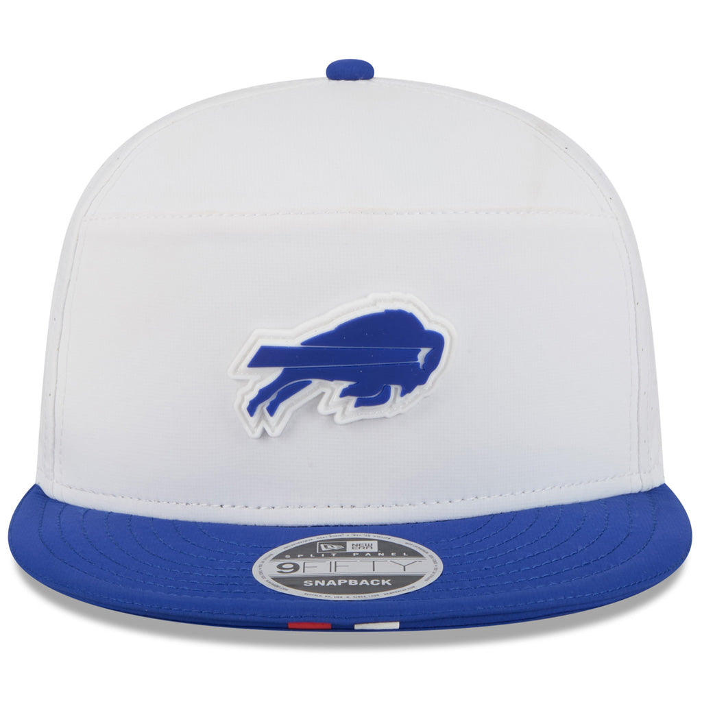 NFL Buffalo Bills New Era 2025 Training 9FIFTY Split Panel Snapback Hat - White