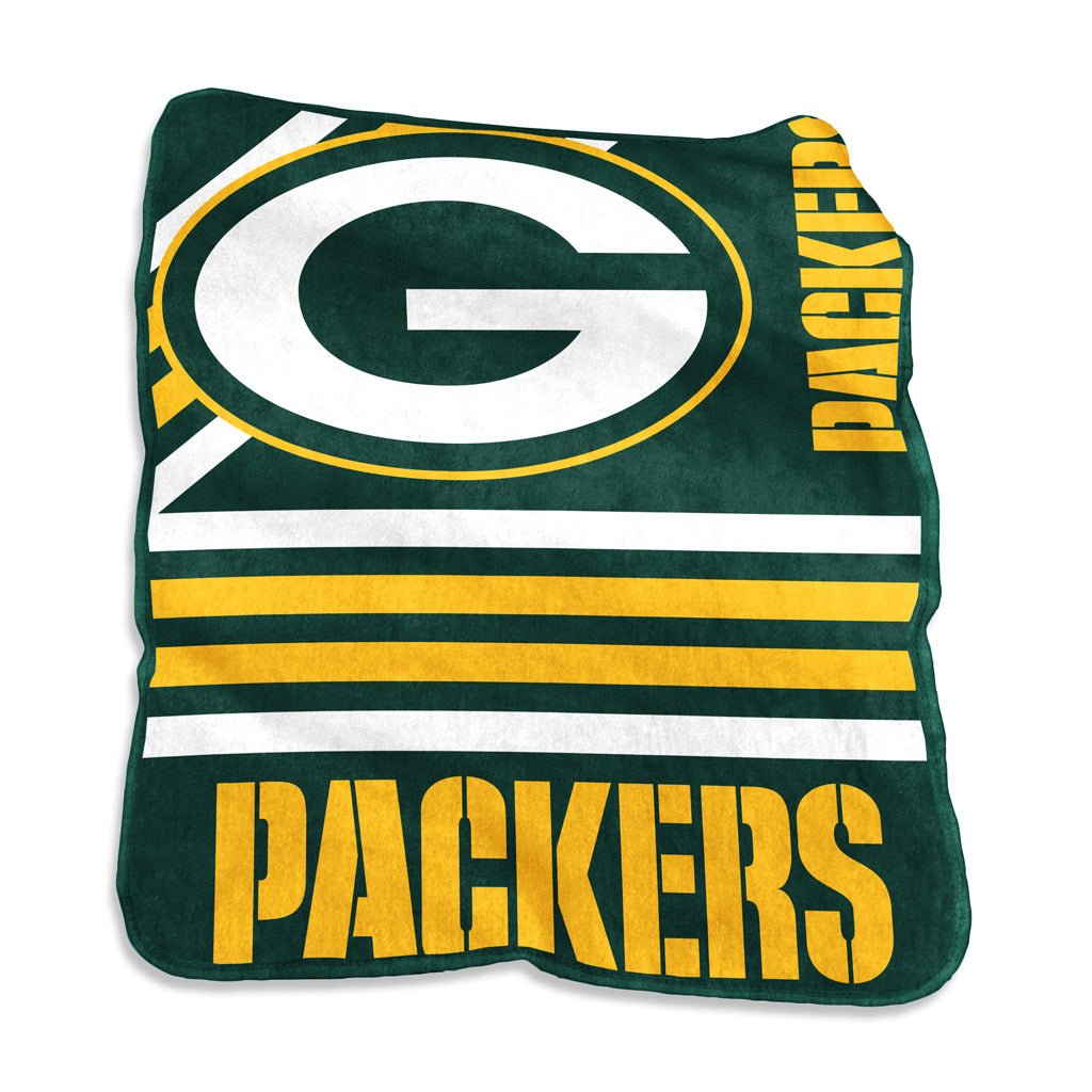 NFL Green Bay Packers Logo Brands 50" x 60" Raschel Blanket - Green
