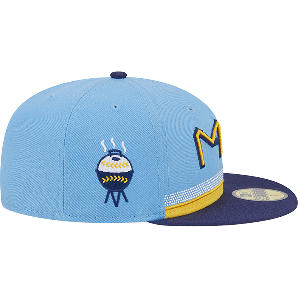 MLB Milwaukee Brewers New Era City Connect Alternate 59FIFTY Fitted Hat - Blue
