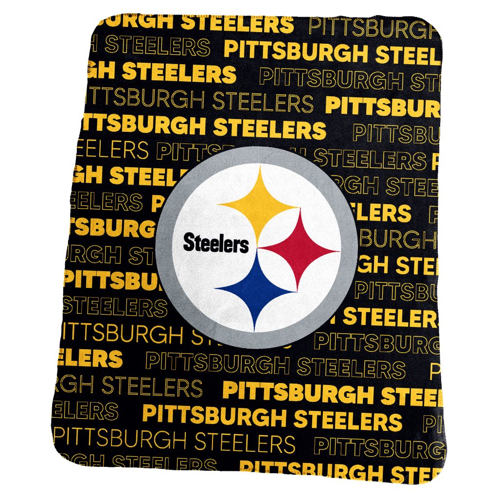 NFL Pittsburgh Steelers Logo Brands 50x60 Classic Fleece Blanket - Black