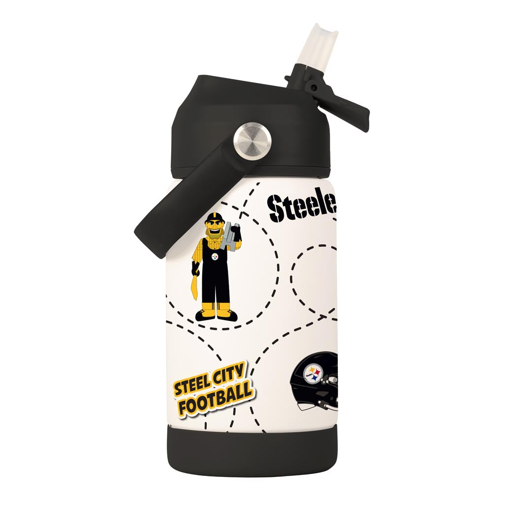 NFL Pittsburgh Steelers Kids Logo Brands 12oz Bottle