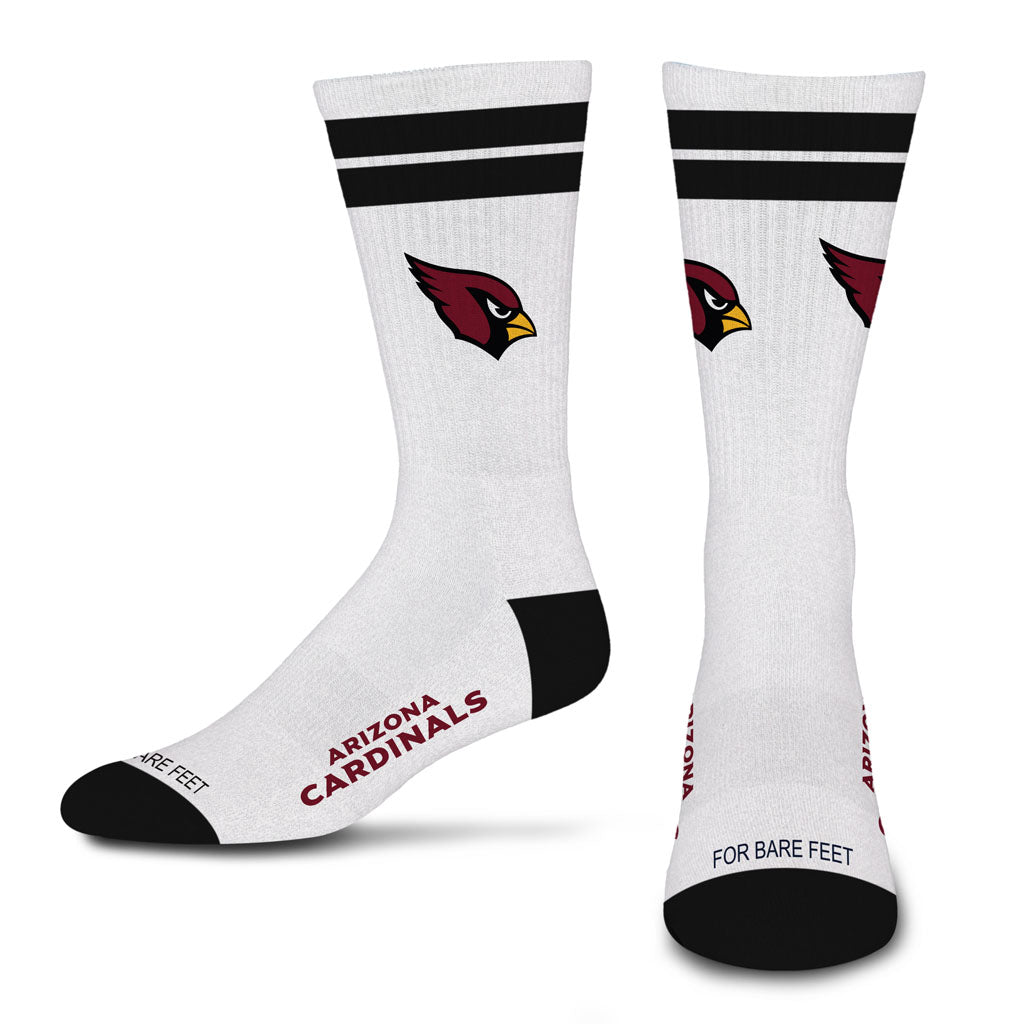 NFL Arizona Cardinals For Bare Feet White Stripes Socks - White