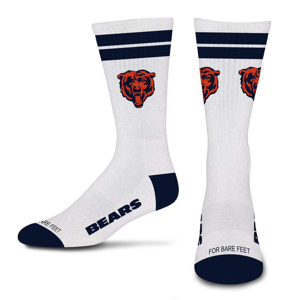 NFL Chicago Bears For Bare Feet White Stripes Socks - White