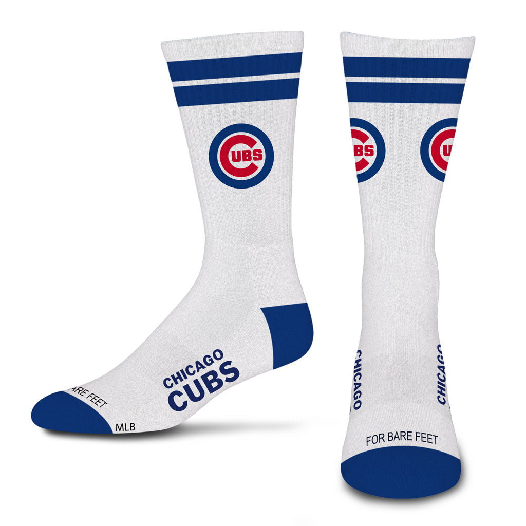 MLB Chicago Cubs For Bare Feet White Stripes Socks - White