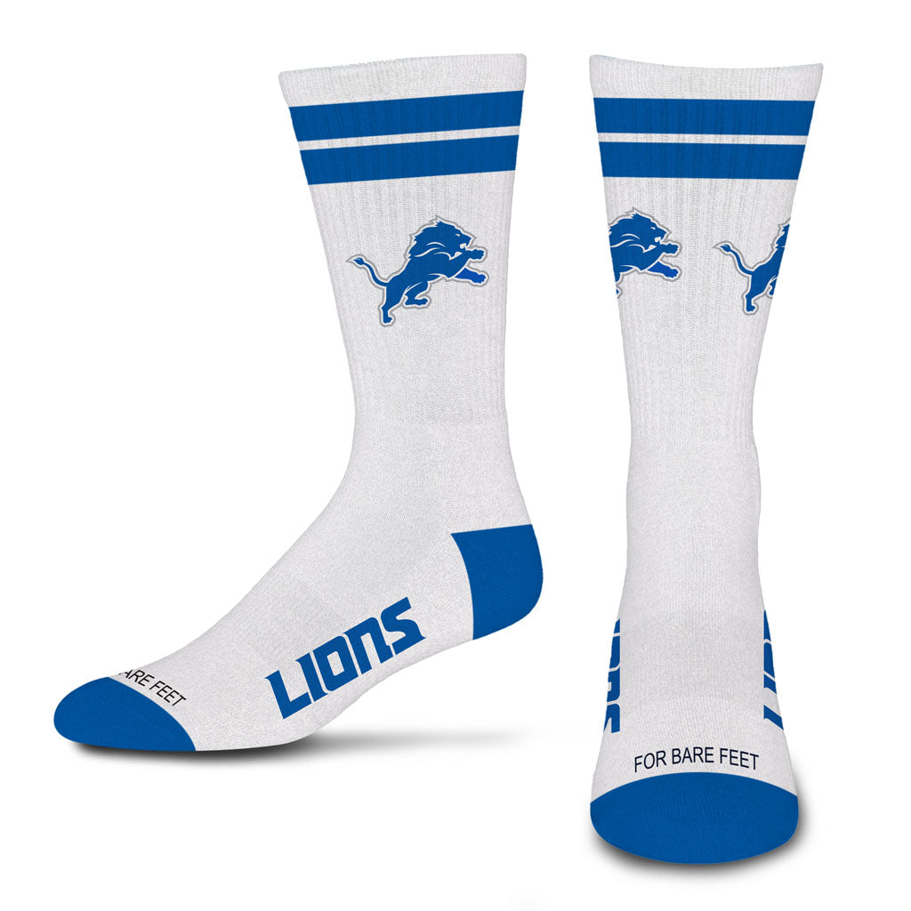 NFL Detroit Lions For Bare Feet White Stripes Socks - White