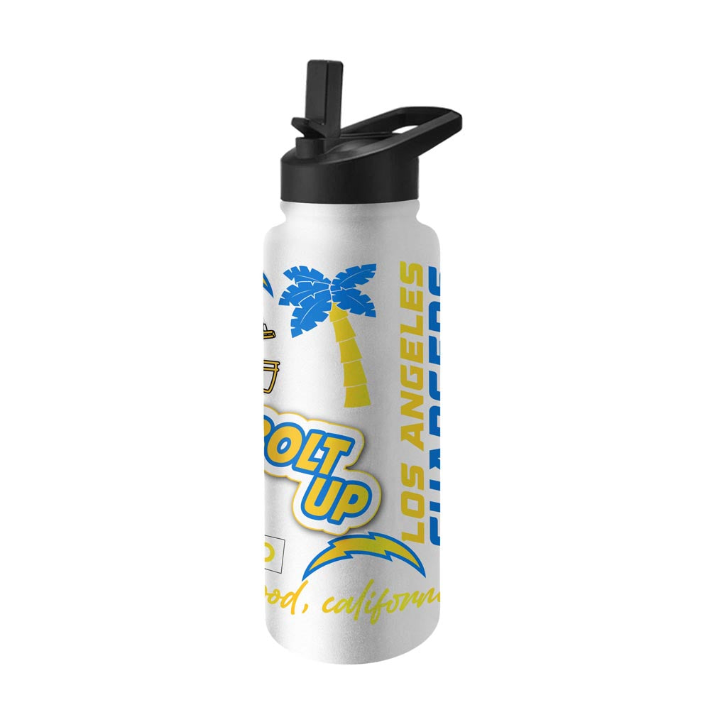 NFL Los Angeles Chargers Logo Brands 34oz Native Quencher Bottle - White