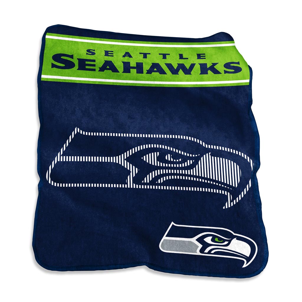 NFL Seattle Seahawks Logo Brands 60" x 80" Raschel Blanket - Navy