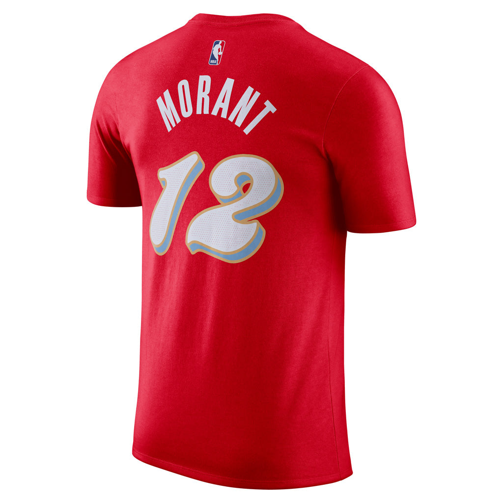 NBA Memphis Grizzlies Ja Morant City Edition 2025 Name & Number T-Shirt - Red