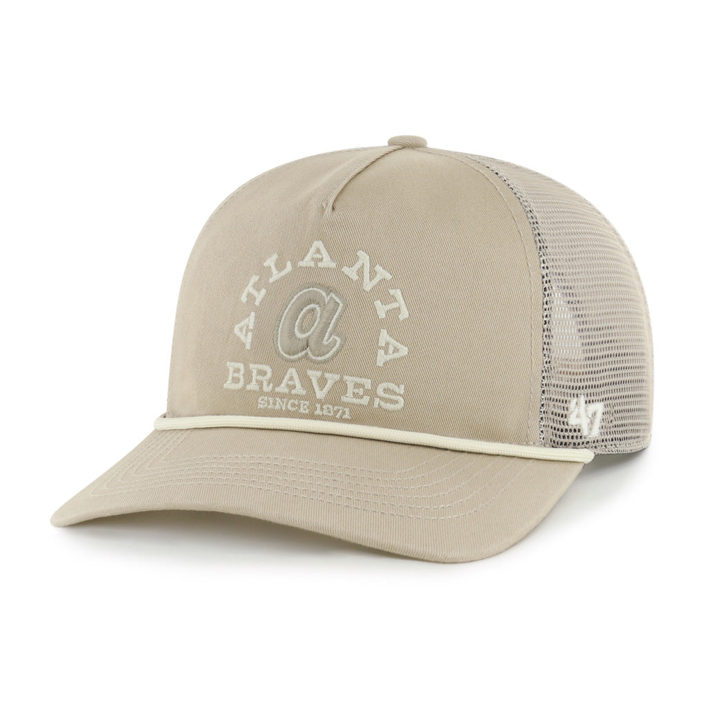 MLB Atlanta Braves '47 Ranchero Hitch Snapback Trucker Hat - Khaki