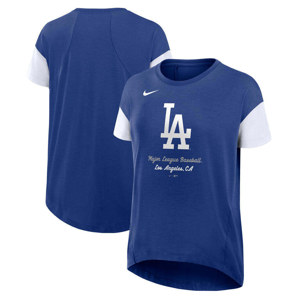 MLB Los Angeles Dodgers Women's Nike Flowy Fashion T-Shirt - Blue