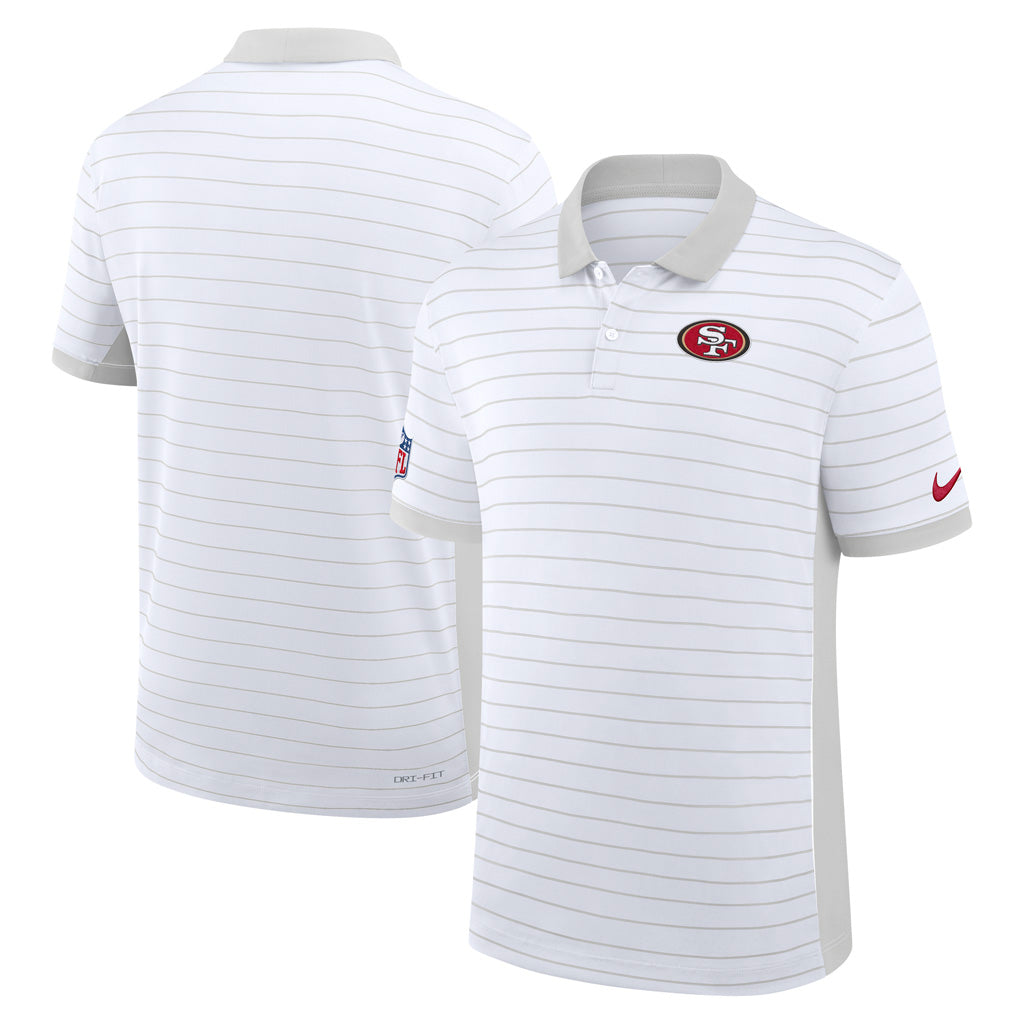 NFL San Francisco 49ers Nike 2025 Dri-Fit Striped Polo - White