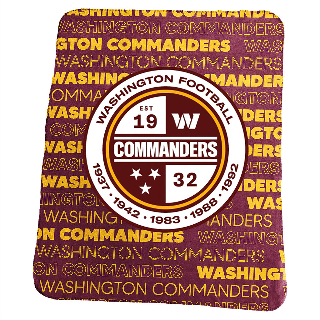 NFL Washington Commanders Logo Brands 50" x 60" Classic Fleece Blanket - Maroon