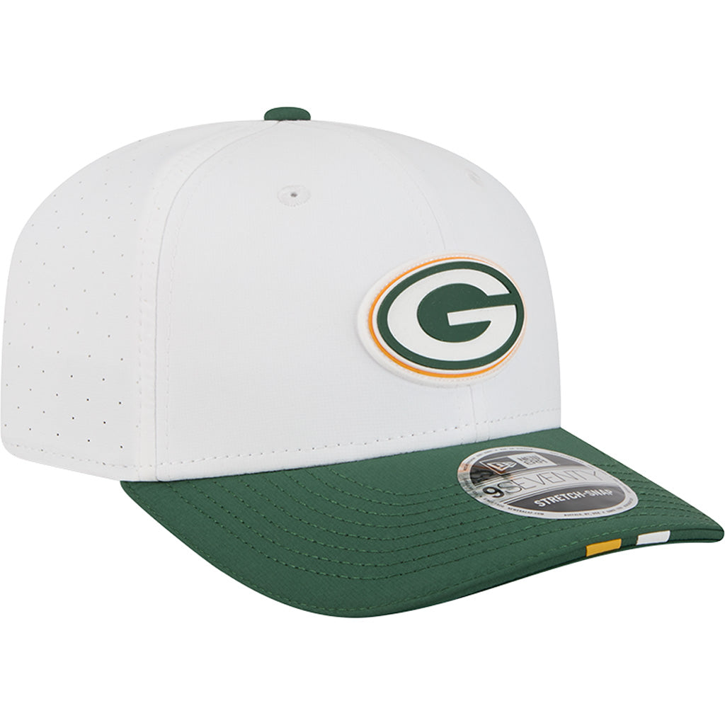 NFL Green Bay Packers New Era 2025 Training 9SEVENTY Stretch-Snapback Hat - White