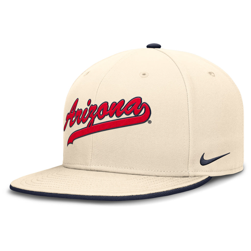 NCAA Arizona Wildcats Nike Script Tailsweep Fitted Hat - Natural