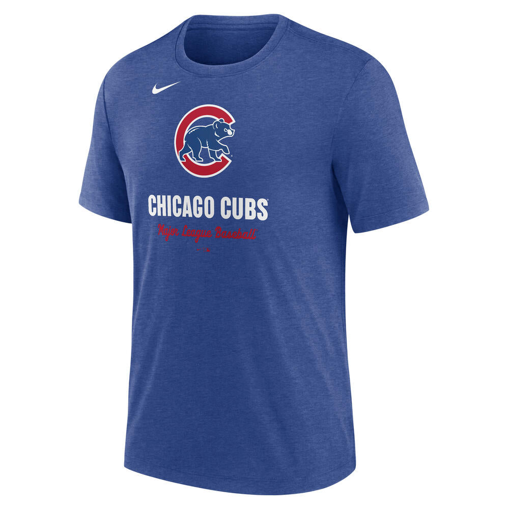 MLB Chicago Cubs Nike Logo Tri-Blend T-Shirt - Blue