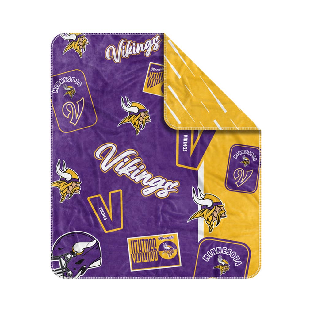NFL Minnesota Vikings Logo Brands Dream Weave Blanket - Purple