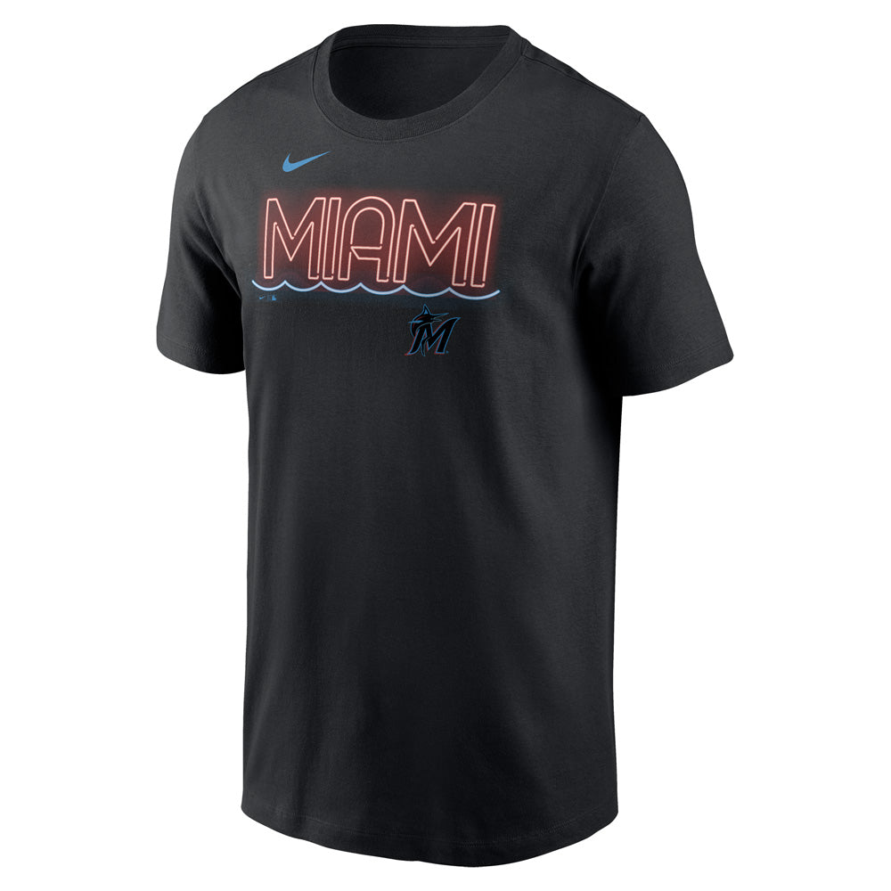 MLB Miami Marlins Nike Local Neon Essential T-Shirt - Black