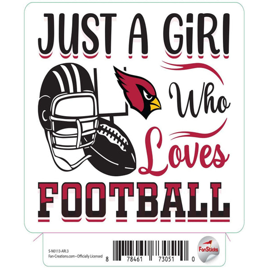 NFL Arizona Cardinals Fan Creations Just a Girl Sticker