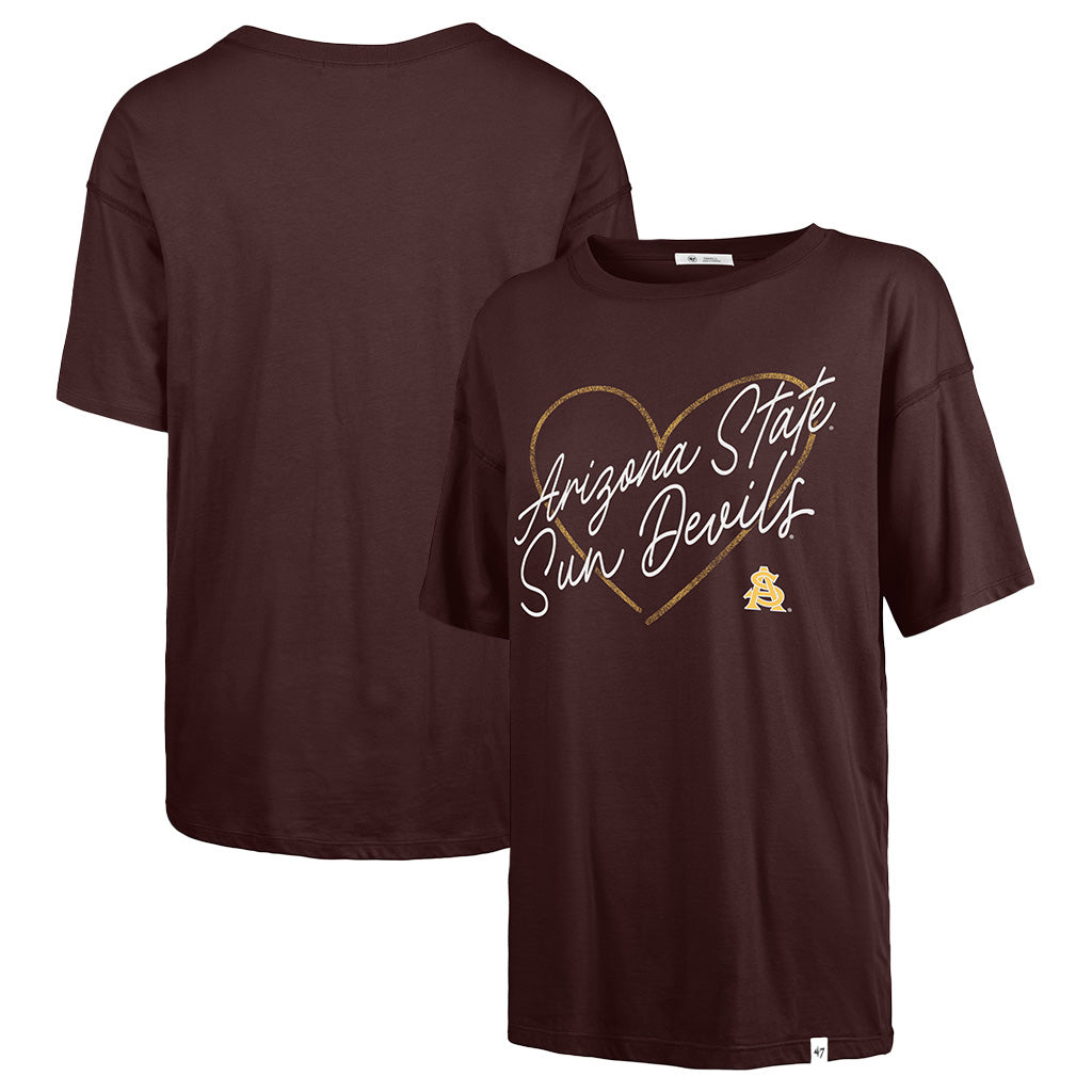 NCAA Arizona State Sun Devils Women's '47 Lovestruck Sadie T-Shirt - Maroon