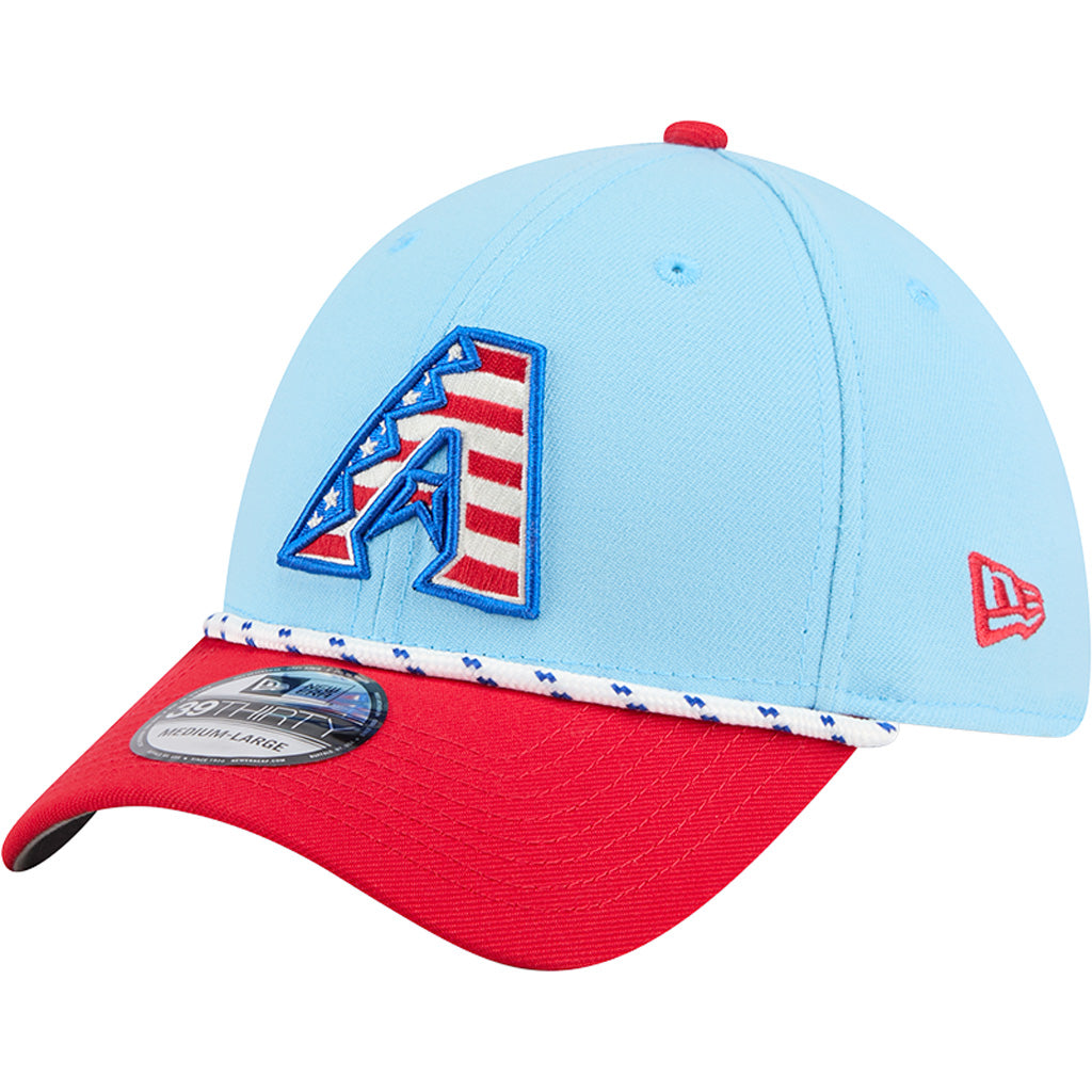 MLB Arizona Diamondbacks New Era 2025 4th of July 39THIRTY Flex Fit Hat - Light Blue