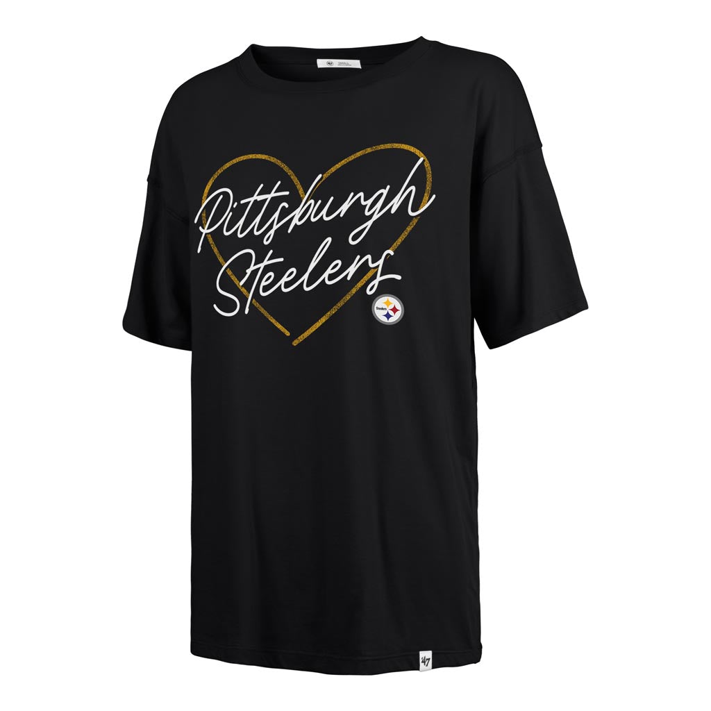NFL Pittsburgh Steelers Women's '47 Lovestruck Sadie T-Shirt - Black