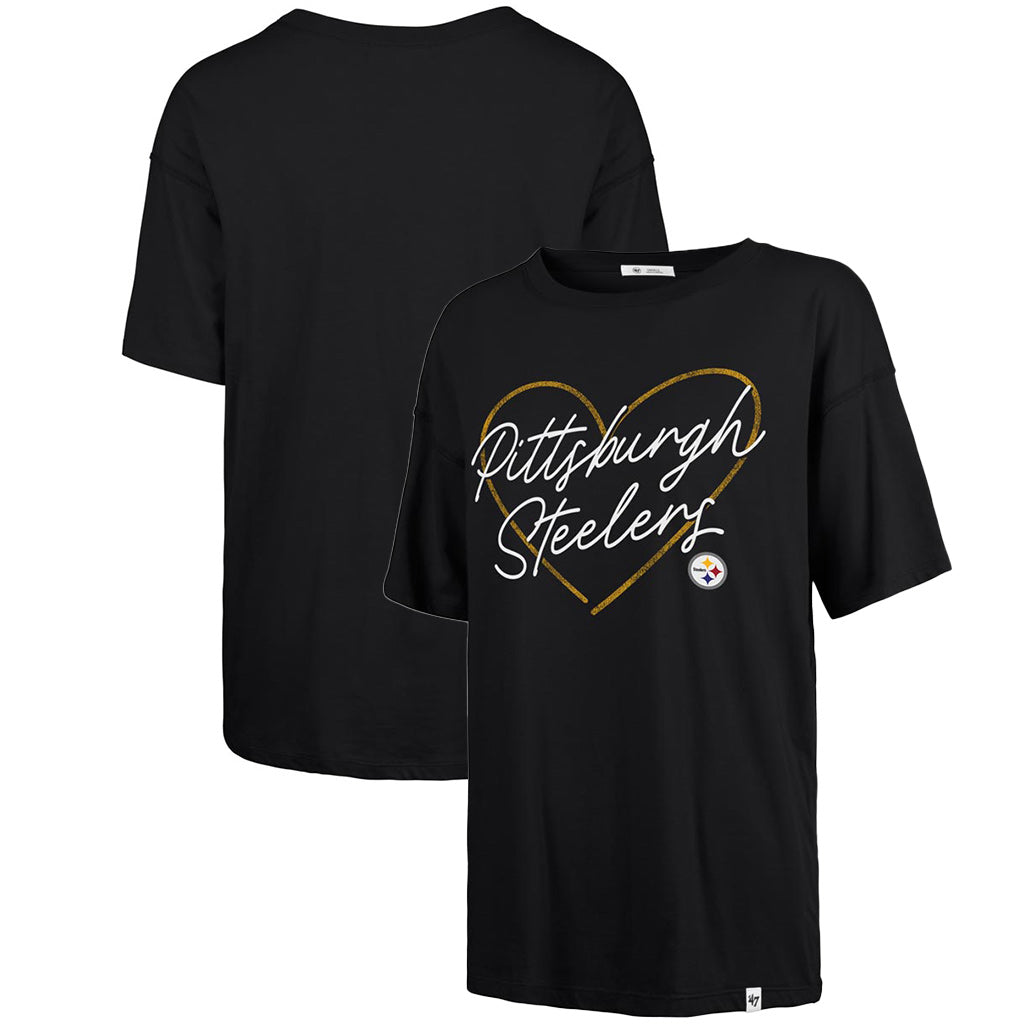 NFL Pittsburgh Steelers Women's '47 Lovestruck Sadie T-Shirt - Black