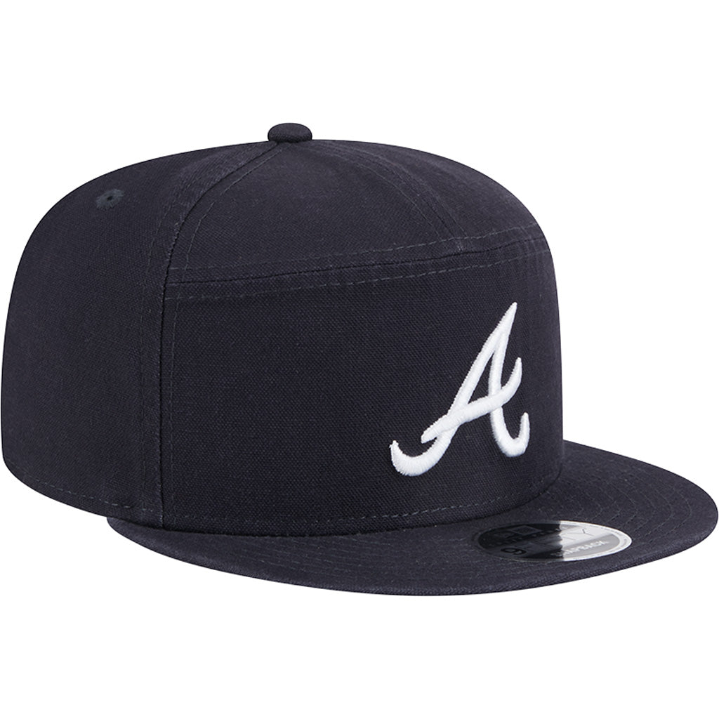 MLB Atlanta Braves Cotton Canvas 9FIFTY Split Panel Snapback Hat - Navy