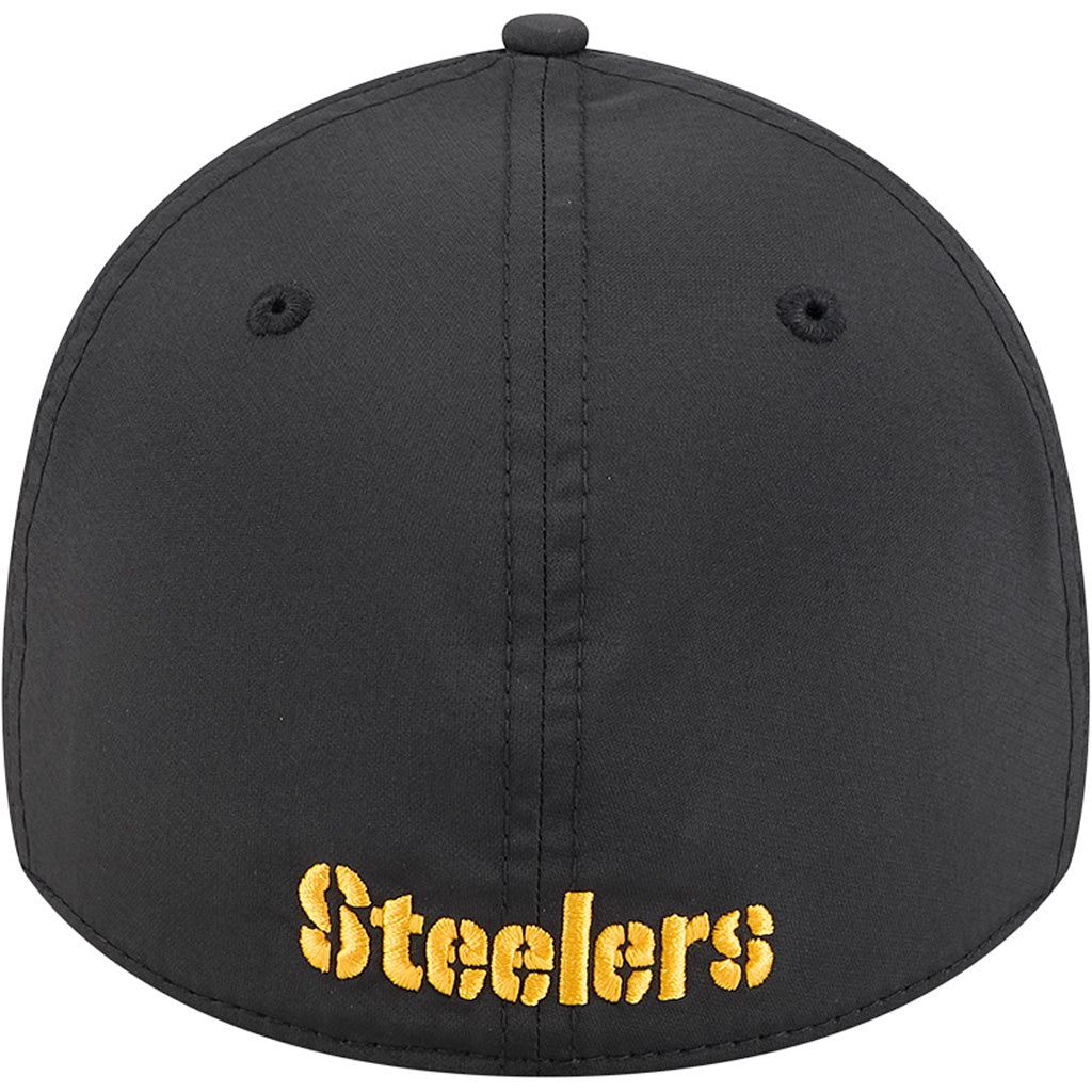 NFL Pittsburgh Steelers New Era Mid Perf 39THIRTY Flex Fit Hat - Black