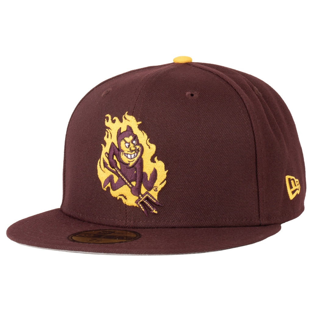 NCAA Arizona State Sun Devils New Era Sparky in Flames 59FIFTY Fitted Hat - Maroon