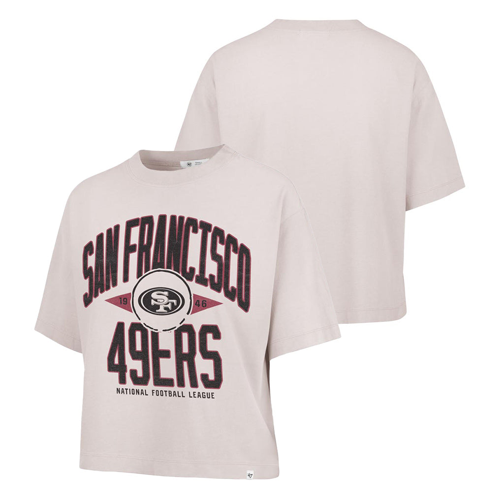 NFL San Francisco 49ers Women's '47 Windthrow Ravine Crop Top T-Shirt - Tan