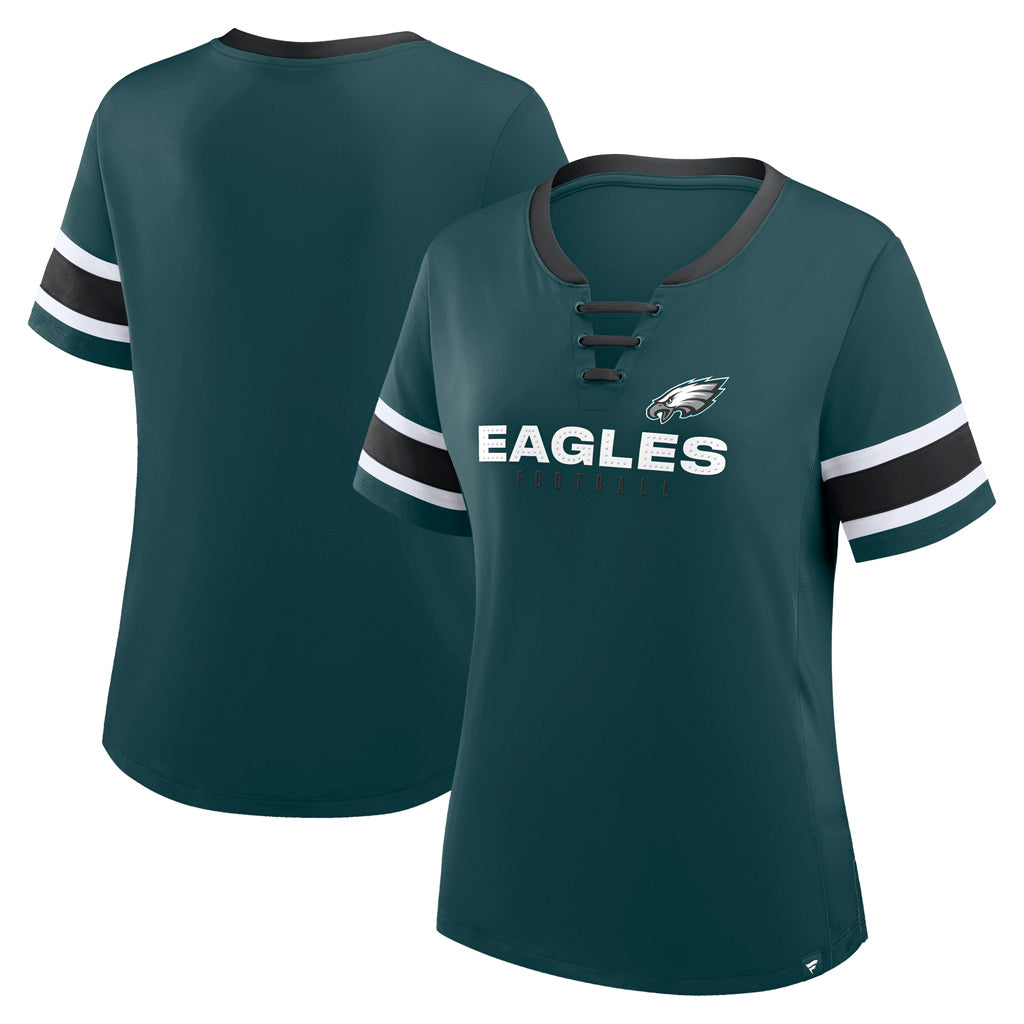 NFL Philadelphia Eagles Women's Fanatics Draw Play Athena Lace-Up Top - Green