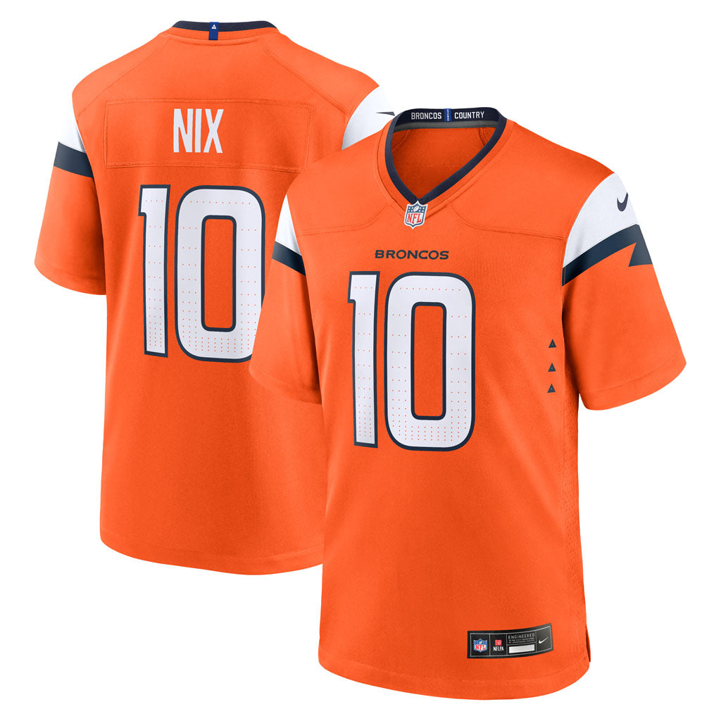 NFL Denver Broncos Bo Nix Nike Home Game Jersey - Orange