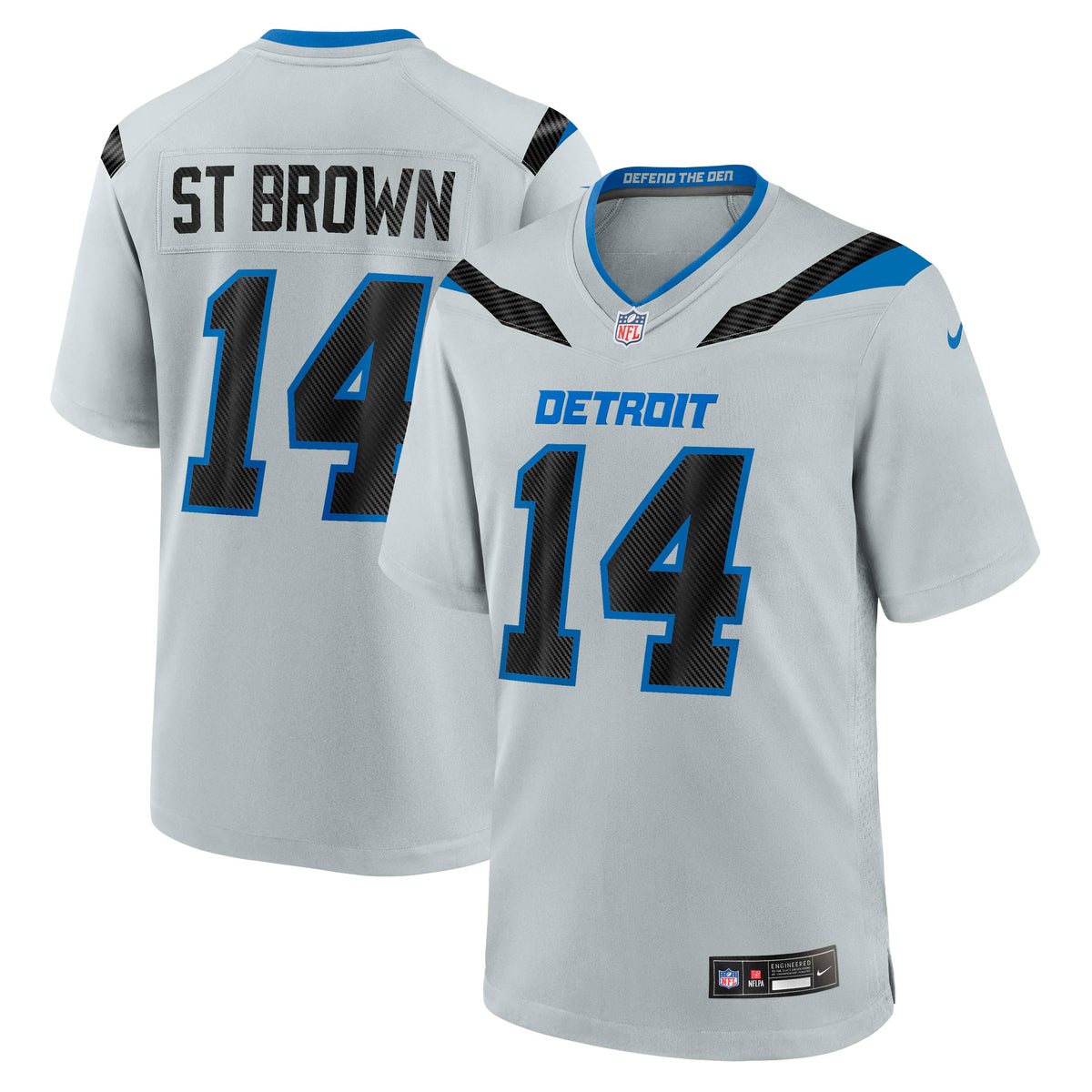 NFL Detroit Lions Amon-Ra St. Brown Nike 2026 Rivalry Game Jersey- Silver