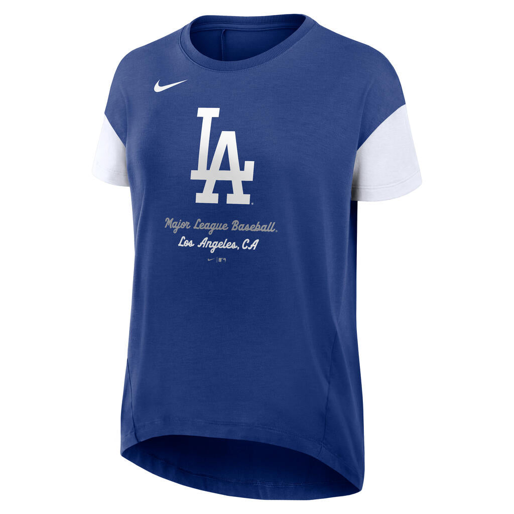 MLB Los Angeles Dodgers Women's Nike Flowy Fashion T-Shirt - Blue