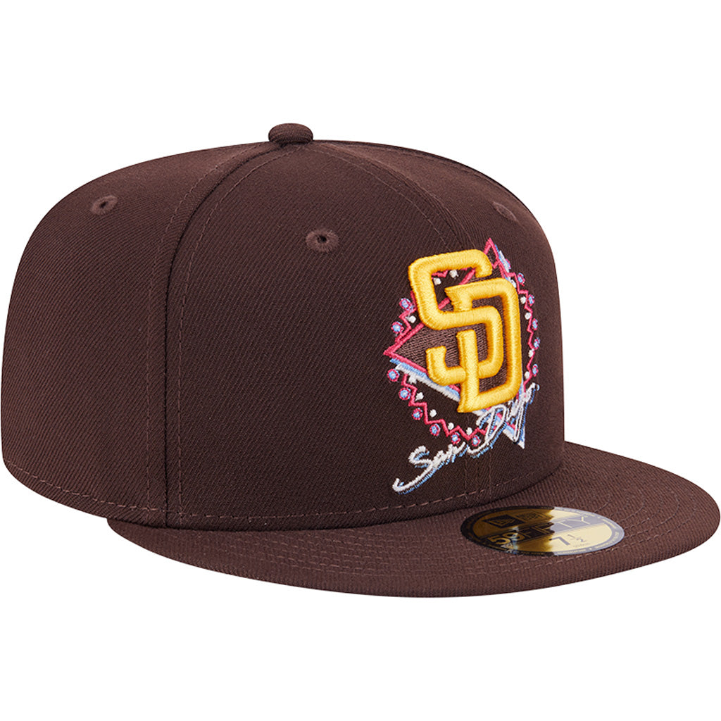 MLB San Diego Padres New Era Neon 59FIFTY Fitted Hat - Brown