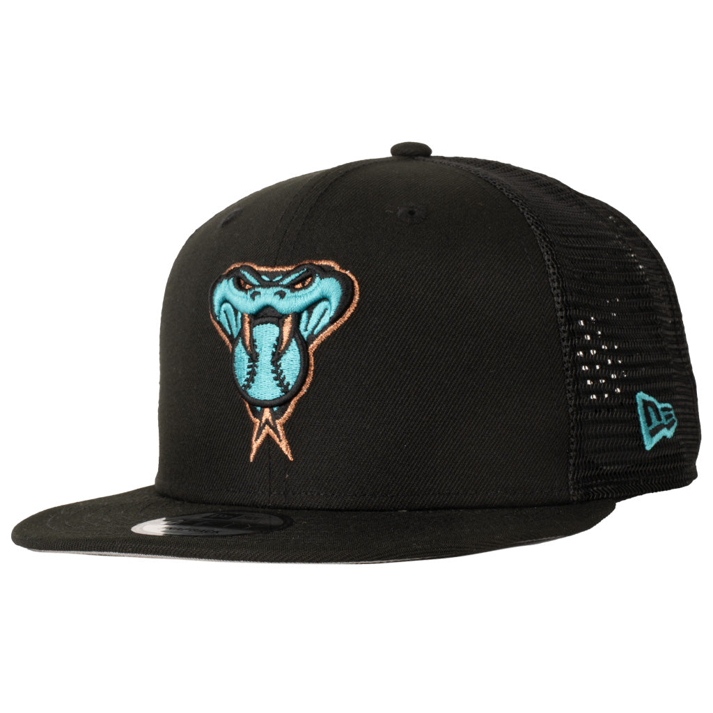 MLB Arizona Diamondbacks Snakehead New Era Shadowline 9FIFTY Snapback Trucker Hat - Black