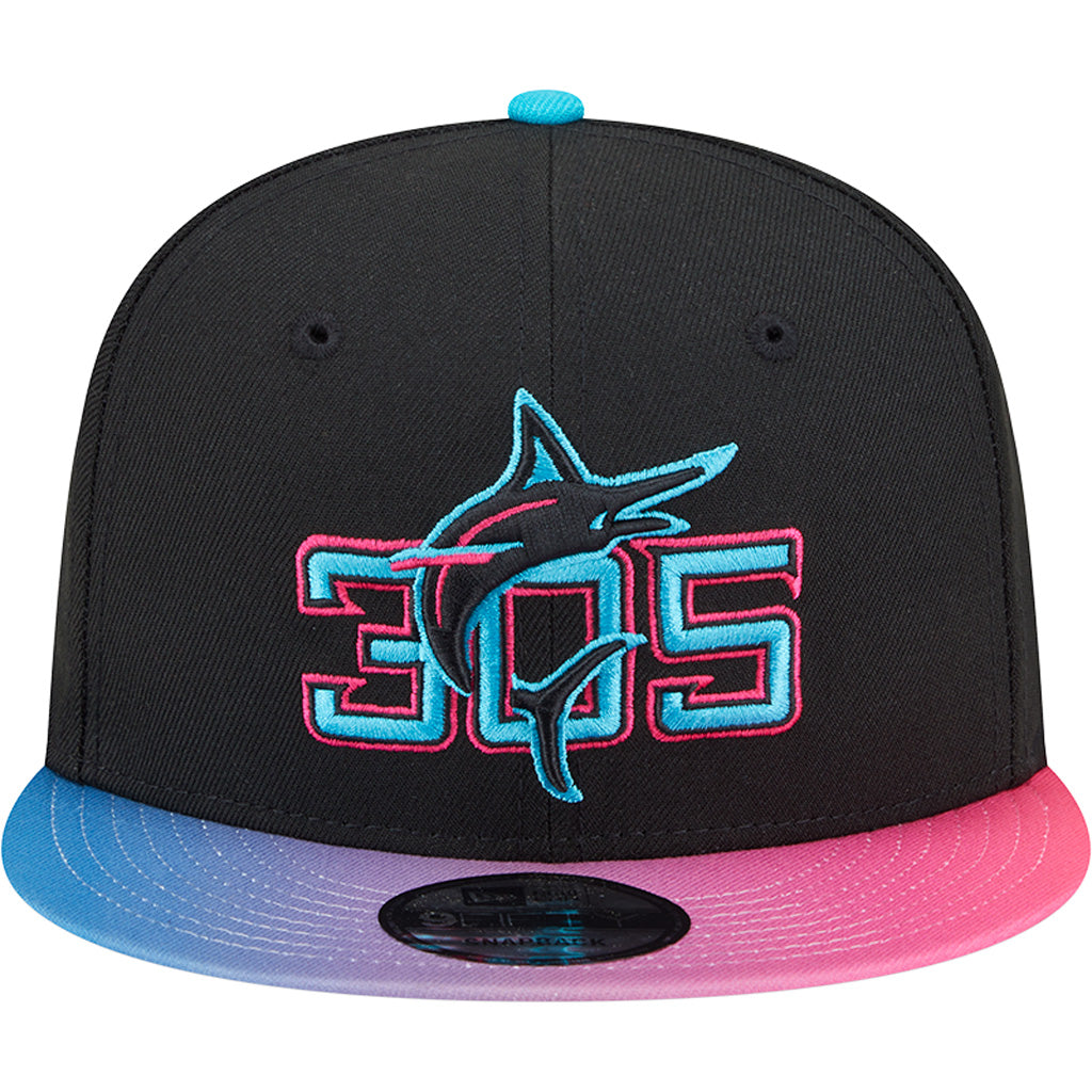 MLB Miami Marlins New Era 2025 City Connect 9FIFTY Snapback Hat - Black