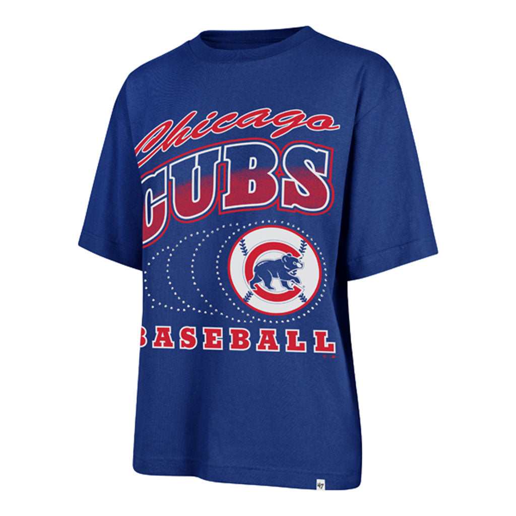MLB Chicago Cubs Women's '47 Shimmer Shot Foundation T-Shirt - Blue