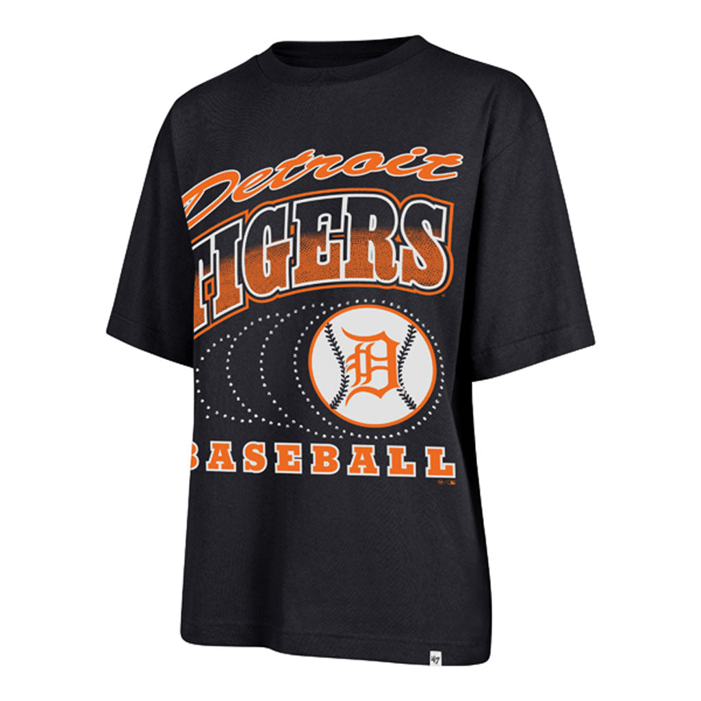 MLB Detroit Tigers Women's '47 Shimmer Shot Foundation T-Shirt - Navy